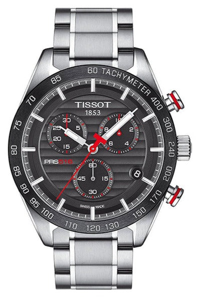 Tissot T Sport PRS 516 Chronograph Black Dial Silver Steel Strap Watch For Men - T100.417.11.051.01 Buy Now By Tissot