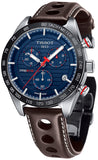 Tissot PRS 516 Chronograph Blue Dial Brown Leather Strap Watch For Men - T100.417.16.041.00 Buy Now By Tissot