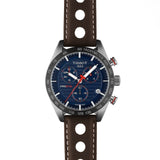 Tissot PRS 516 Chronograph Blue Dial Brown Leather Strap Watch For Men - T100.417.16.041.00 Buy Now By Tissot