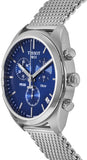 Tissot PR 100 Chronograph Blue Dial Silver Mesh Bracelet Watch for Men - T101.417.11.041.00 Buy Now By Tissot