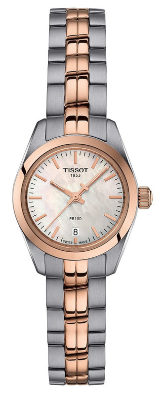 Tissot T Classic PR100 Mother of Pearl Dial Two Tone Steel Strap Watch for Women - T101.010.22.111.01 Buy Now By Tissot