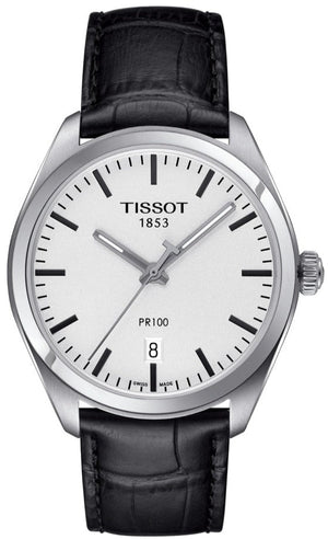 Tissot T Classic PR 100 White Dial Black Leather Strap Watch for Men - T101.410.16.031.00 Buy Now By Tissot