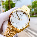 Tissot T Classic PR 100 Quartz White Dial Gold Steel Strap Watch for Men - T101.410.33.031.00 Buy Now By Tissot