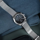 Tissot PR 100 Chronograph Blue Dial Silver Mesh Bracelet Watch for Men - T101.417.11.041.00 Buy Now By Tissot