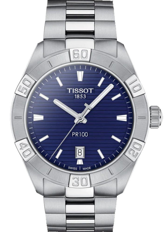 Tissot PR 100 Sport Blue Dial Silver Steel Strap Watch For Men - T101.610.11.041.00 Buy Now By Tissot