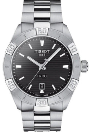 Tissot PR 100 Sport Quartz Black Dial Silver Steel Strap Watch For Men - T101.610.11.051.00 Buy Now By Tissot