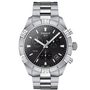 Tissot T Classic PR 100 Sport Chronograph Black Dial Silver Steel Strap Watch for Men - T101.617.11.051.00 Buy Now By Tissot