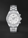Tissot PR 100 Sport Chic Chronograph Diamonds Mother of Pearl Dial Silver Steel Strap Watch for Women - T101.917.11.116.00 Buy Now By Tissot