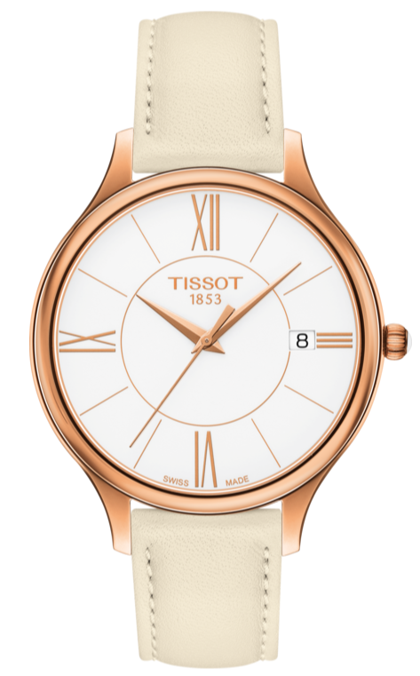 Tissot T Lady Bella Ora Round White Dial Beige Leather Strap Watch For Women - T103.210.36.018.00 Buy Now By Tissot