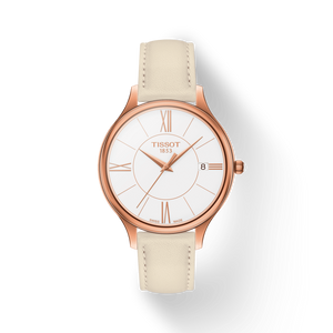 Tissot T Lady Bella Ora Round White Dial Beige Leather Strap Watch For Women - T103.210.36.018.00 Buy Now By Tissot