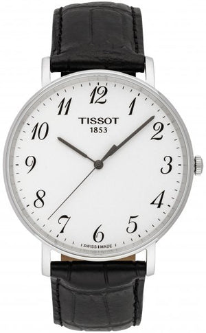 Tissot Everytime Large White Dial Black Leather Strap Watch For Men - T109.610.16.032.00 Buy Now By Tissot