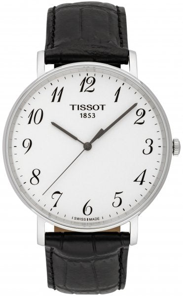 Tissot Everytime Large White Dial Black Leather Strap Watch For Men - T109.610.16.032.00 Buy Now By Tissot