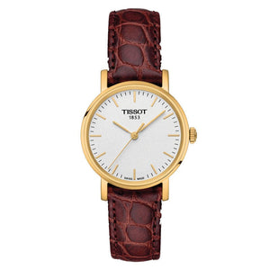 Tissot Everytime Desire Small White Dial Maroon Leather Strap Watch For Women - T109.210.36.031.00 Buy Now By Tissot