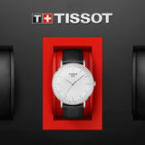 Tissot T Classic Everytime Large White Dial Black Leather Strap Watch For Men - T109.610.16.031.00 Buy Now By Tissot