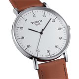 Tissot T Classic Everytime Large White Dial Brown Leather Strap Watch For Men - T109.610.16.037.00 Buy Now By Tissot