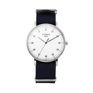 Tissot T Classic Everytime Large White Dial Blue NATO Strap Watch For Men - T109.610.17.037.00 Buy Now By Tissot