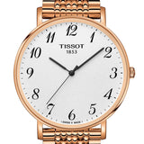Tissot T Classic Everytime White Dial Rose Gold Mesh Bracelet Watch for Men - T109.610.33.032.00 Buy Now By Tissot