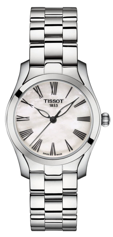 Tissot T Wave T Lady Mother of Pearl Dial Silver Steel Strap Watch For Women - T112.210.11.113.00 Buy Now By Tissot