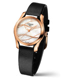 Tissot T Wave Diamond Mother of Pearl Dial Black Leather Strap Watch For Women - T112.210.36.111.00 Buy Now By Tissot