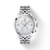 Tissot T Sport PRC 200 Chronograph White Dial Silver Steel Strap Watch For Men - T114.417.11.037.00 Buy Now By Tissot