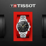 Tissot PRC 200 Chronograph Black Dial Silver Steel Strap Watch For Men - T114.417.11.057.00 Buy Now By Tissot