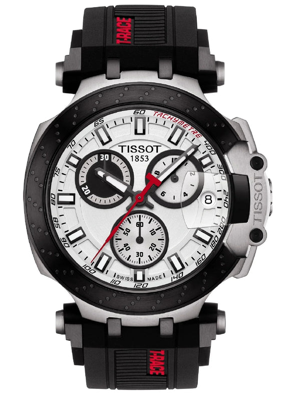 Tissot T Race Chronograph White Dial Black Silicone Strap Watch For Men - T115.417.27.011.00 Buy Now By Tissot