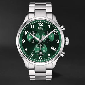 Tissot Chrono XL Classic Green Dial Silver Steel Strap Watch for Men - T116.617.11.092.00 Buy Now By Tissot