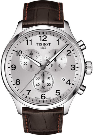 Tissot Chrono XL Silver Dial Brown Leather Strap Watch For Men - T116.617.16.037.00 Buy Now By Tissot
