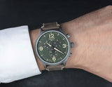 Tissot T Sport Chrono XL Green Dial Brown Leather Strap Watch For Men - T116.617.36.097.00 Buy Now By Tissot