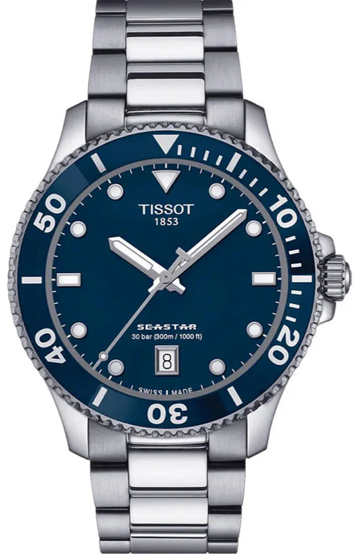 Tissot Seastar 1000 Blue Dial Silver Steel Strap Watch For Men - T120.410.11.041.00 Buy Now By Tissot
