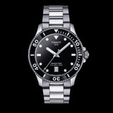 Tissot Seastar 1000 Black Dial Silver Steel Strap Watch For Men - T120.410.11.051.00 Buy Now By Tissot