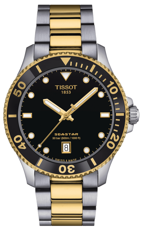 Tissot Seastar 1000 Black Dial Two Tone Steel Strap Watch For Men - T120.410.22.051.00 Buy Now By Tissot