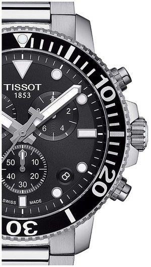 Tissot Seastar 1000 Chronograph Black Dial Silver Steel Strap Watch For Men - T120.417.11.051.00 Buy Now By Tissot