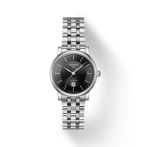 Tissot T Classic Carson Premium Automatic Lady Black Dial Silver Steel Strap Watch for Women - T122.207.11.051.00 Buy Now By Tissot