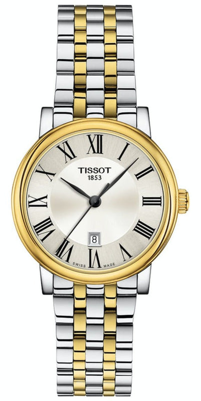 Tissot T Classic Carson Lady Premium Silver Dial Two Tone Steel Strap Watch For Women - T122.210.22.033.00 Buy Now By Tissot