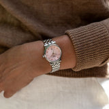 Tissot Carson Premium Lady Mother of Pearl Pink Dial Silver Steel Strap Watch For Women - T122.210.11.159.00 Buy Now By Tissot