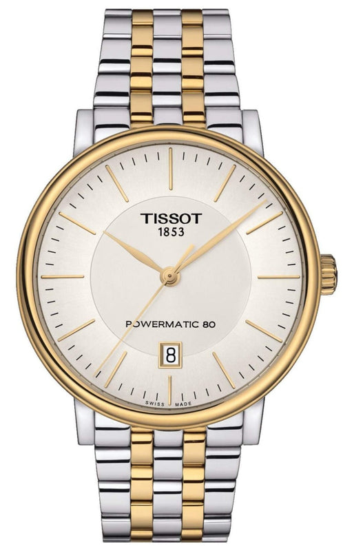 Tissot Carson Premium Powermatic 80 White Dial Two Tone Steel Strap Watch For Men - T122.407.22.031.00 Buy Now By Tissot