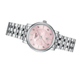 Tissot Carson Premium Lady Mother of Pearl Pink Dial Silver Steel Strap Watch For Women - T122.210.11.159.00 Buy Now By Tissot