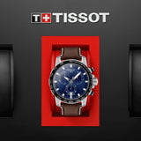 Tissot Supersport Chrono Blue Dial Brown Leather Strap Watch For Men - T125.617.16.041.00 Buy Now By Tissot