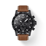 Tissot Supersport Chrono Black Dial Brown Leather Strap Watch for Men - T125.617.36.051.01 Buy Now By Tissot