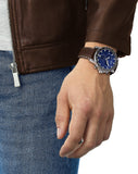 Tissot Supersport Chrono Blue Dial Brown Leather Strap Watch For Men - T125.617.16.041.00 Buy Now By Tissot