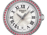 Tissot Bellissima Small Lady Diamonds Mother of Pearl Dial Red Leather Strap Watch For Women - T126.010.66.113.00 Buy Now By Tissot