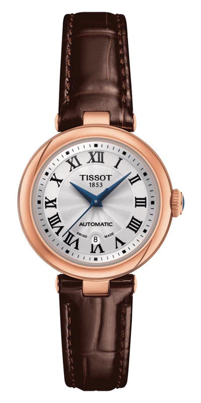 Tissot Bellissima Automatic Silver Dial Brown Leather Strap Watch For Women - T126.207.36.013.00 Buy Now By Tissot