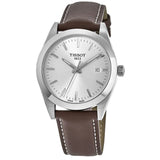 Tissot Gentleman Silver Dial Brown Leather Strap Watch For Men - T127.410.16.031.00 Buy Now By Tissot