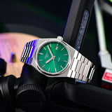 Tissot PRX Quartz Green Dial Steel Silver Steel Strap Watch for Men - T137.410.11.081.00 Buy Now By Tissot