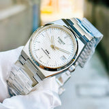 Tissot PRX Powermatic 80 White Dial Silver Steel Strap Watch for Men - T137.207.11.111.00