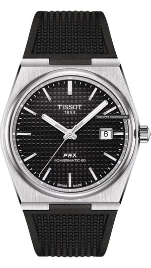 Tissot PRX Powermatic 80 Black Dial Black Rubber Strap Watch for Men - T137.407.17.051.00 Buy Now By Tissot