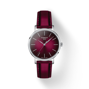 Tissot Everytime Lady Burgundy Dial Burgundy Leather Strap Watch for Women - T143.210.17.331.00 Buy Now By Tissot