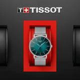 Tissot Everytime Gent Green Dial Silver Mesh Bracelet Watch for Men - T143.410.11.091.00 Buy Now By Tissot