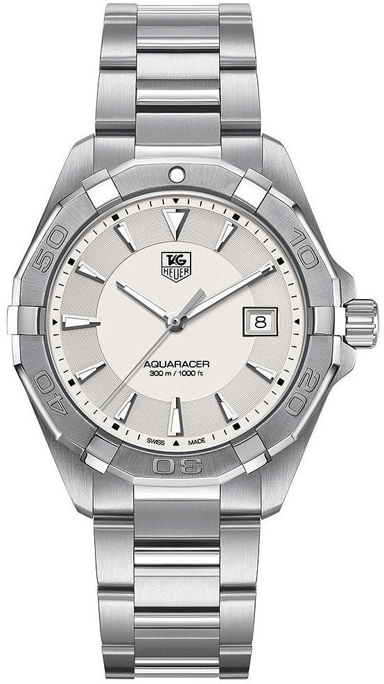 Tag Heuer Aquaracer Quartz White Dial Silver Steel Strap Watch for Men - WAY1111.BA0928 Buy Now By Tag Heuer